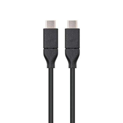 NanoCable 10.01.4101 - Kabel 3A USB-C a USB-C, USB 3.1, uso principal moviles, tables, Velocidad Transencia hasta 10Gbps., hasta 3 Amperios de carga, Gen2, macho-macho, Tipo C/M-C/M, negro, 1 mts