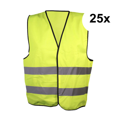 Gele hesjes 25-pack - 25-pack maat M Gele hesjes 25-pack - 25-pack maat M