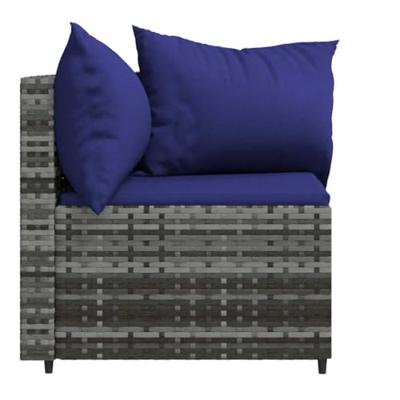Tuinhoekbanken met kussens 2 st poly rattan grijs