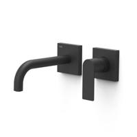 Wastafelmengkraan Inbouw Tres Loft Colors Gebogen Uitloop 18 cm Mat Zwart - thumbnail