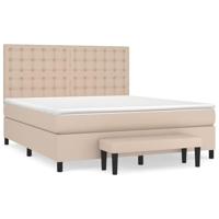 Boxspring met matras kunstleer cappuccinokleurig 180x200 cm - thumbnail