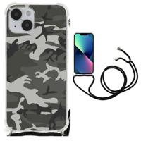 iPhone 14 Plus Doorzichtige Silicone Hoesje Army Light - thumbnail