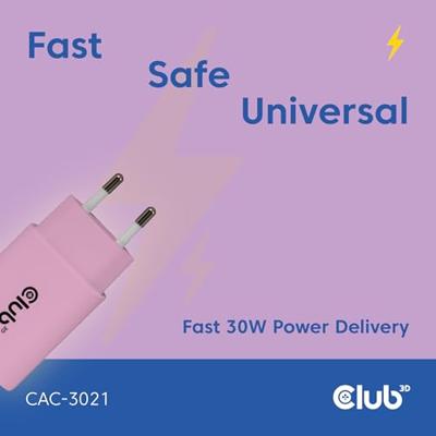 Club3D CAC-3021 USB-C® oplader, 30 watt, 2 stuks, roze
