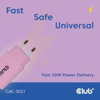 Club3D CAC-3021 USB-C® oplader, 30 watt, 2 stuks, roze - thumbnail