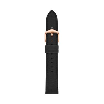 Horlogeband Fossil S181510 Leder Zwart 18mm