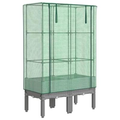 VidaXL Plantenbak verhoogd met kashoes 80x40x140 cm rattanlook VidaXL Plantenbak verhoogd met kashoes 80x40x140 cm rattanlook