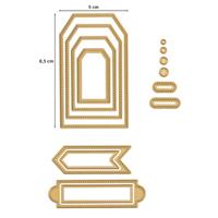 Vaessen Creative • mini snij- en embossingmallen geschulpte cirkels & vierkanten 6st. - thumbnail