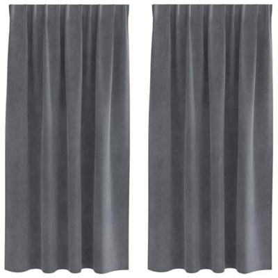 VidaXL Verduisterende gordijnen 2 pcs lichtgrijs 140 x 175 cm fluweel