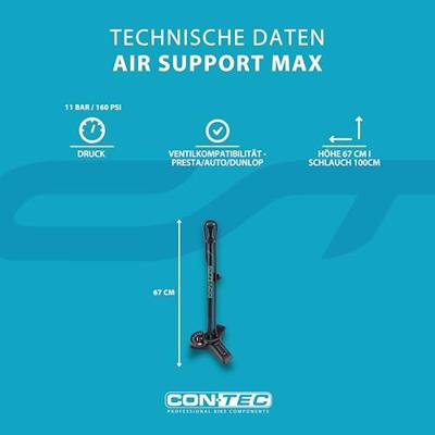 CONTEC vloerpomp "air support max" ct hand compressor air support max black/green - thumbnail