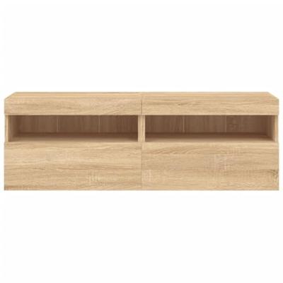 Tv-wandmeubels met LED 2 st 60x30x40 cm sonoma eikenkleurig
