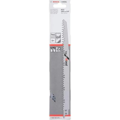 Bosch Accessories 2608650676 Reciprozaagblad S 1531 L, Top for Wood, set van 5 stuks Zaagbladlengte 240 mm 5 stuk(s)