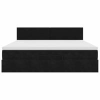 Ottoman bed met matras en LED's 160x200cm fluweel zwart - thumbnail