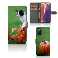 Samsung Galaxy Note 20 Telefoonhoesje met Pasjes Kitten - thumbnail