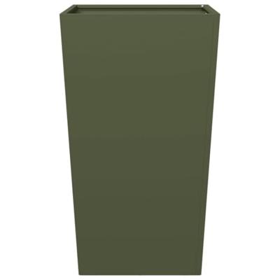 VidaXL Plantenbakken 2 st 45x45x75 cm staal olijfgroen