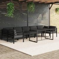 8-delige Loungeset met kussens aluminium antracietkleurig - thumbnail