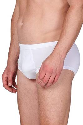 2-pak heren heup slip wit - met gulp M3000 - 100% katoenen ondergoed - Senioren - Met sluiting
