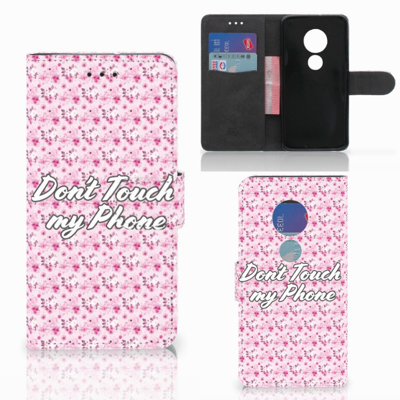 Motorola Moto G7 Play Portemonnee Hoesje Flowers Pink DTMP Motorola Moto G7 Play Portemonnee Hoesje Flowers Pink DTMP