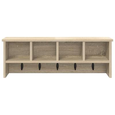 Wandgemonteerde kapstok met plank Sonoma eiken 75 x 16 x 26 cm