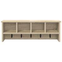Wandgemonteerde kapstok met plank Sonoma eiken 75 x 16 x 26 cm - thumbnail