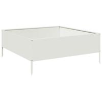 VidaXL Plantenbak verhoogd 100x100x25 cm staal wit - thumbnail
