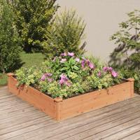 VidaXL Plantenbak verhoogd met voering 120x120x25 cm vurenhout bruin - thumbnail