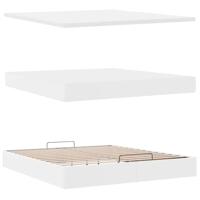 Ottoman bed met matras en LED's 180x200cm kunstleer wit - thumbnail