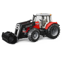 bruder Massey Ferguson 7600 met frontlader modelvoertuig - thumbnail