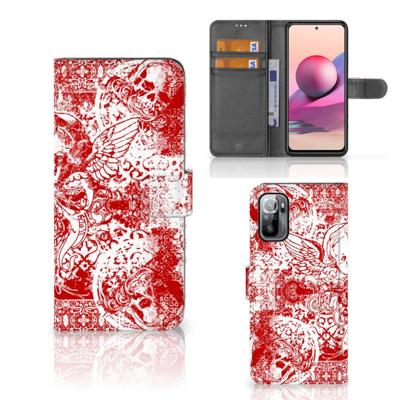 Telefoonhoesje met Naam Xiaomi Redmi Note 10/10T 5G | Poco M3 Pro Angel Skull Rood Telefoonhoesje met Naam Xiaomi Redmi Note 10/10T 5G | Poco M3 Pro Angel Skull Rood