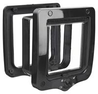 Trixie 4-weg kattenluik inclusief tunnelstuk zwart - thumbnail