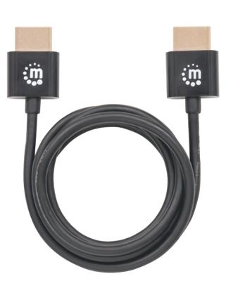 Manhattan 394352 HDMI-kabel HDMI Aansluitkabel HDMI-A-stekker, HDMI-A-stekker 1.00 m Zwart 4K UHD, Folie afscherming, Afscherming gevlochten, Rond, UL Manhattan 394352 HDMI-kabel HDMI Aansluitkabel HDMI-A-stekker, HDMI-A-stekker 1.00 m Zwart 4K UHD, Folie afscherming, Afscherming gevlochten, Rond, UL