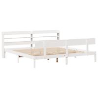 Bedframe zonder matras massief grenenhout wit 180x200 cm - thumbnail