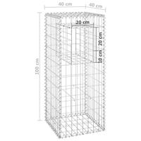 VidaXL Schanskorf palen 2 st 40x40x100 cm ijzer - thumbnail