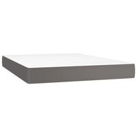 Boxspring met matras en LED kunstleer grijs 140x200 cm - thumbnail