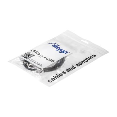 Akyga AK-USB-07 USB 2.0 verlenging/gegevens/aansluitkabel A-stekker naar A-bus 1,8 m zwart