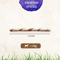 8in1 Delights Beef Twisted Sticks - gezonde kauwstangen voor gevoelige honden, hoogwaardig rundvlees gewikkeld in runderhuid, 10 stuks - thumbnail