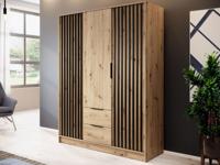Kledingkast MELINDA 3 deuren 2 lades artisan eik - thumbnail