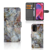 OPPO A54 5G | A74 5G | A93 5G | Bookcase | Marmer Grijs - thumbnail