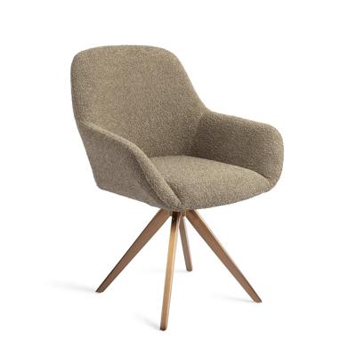 Jesper Home Draaibare Eetkamerstoel 'Kushi' Turn Rose, kleur Moss Meadow