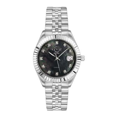 Gevril GV2 Naples Women's Black Dial Steel Watch 12407 Gevril GV2 Naples Women's Black Dial Steel Watch 12407