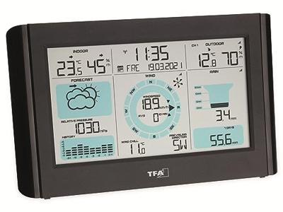 TFA Dostmann WEATHER PRO 35.1161.01 Draadloos weerstation Verwachting voor 12 tot 24 uur Aantal sensoren max.: 3