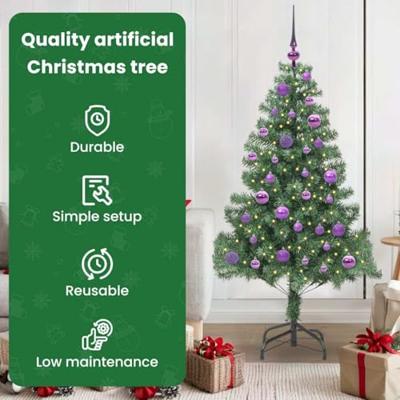 VidaXL Kerstboom met 150 led met standaard groen 150 cm pvc
