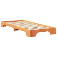 Bedframe met opslag Bruin 80 x 220 cm Hout - thumbnail