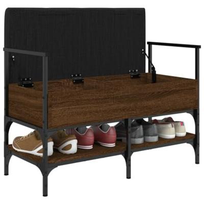 Schoenenbank 85,5x42x57,5 cm bewerkt hout bruineikenkleurig