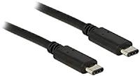 Delock 83673 USB-C-kabel USB 2.0 USB-C stekker, USB-C stekker 1.00 m Zwart - thumbnail