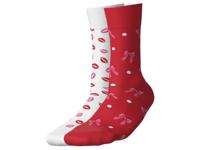 esmara 2 Paar sokken (Lippen/strikjes, 39-42) - thumbnail