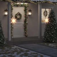 VidaXL Kerstlampen met grondpin en led's 3 st 57 cm wit - thumbnail