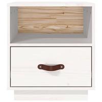 Nachtkastje 40x34x45 cm massief grenenhout wit - thumbnail
