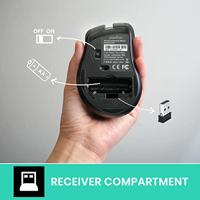 Perixx PERIMICE-621 B Ergonomische muis Radiografisch Zwart Geluidsarme toetsen - thumbnail