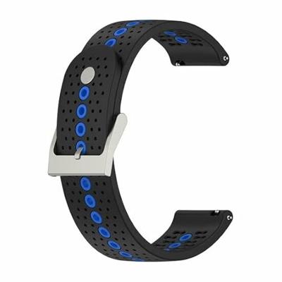 Garmin Venu / Sq / Sq2 / 2 plus - Dot Pattern bandje - Zwart met blauw Garmin Venu / Sq / Sq2 / 2 plus - Dot Pattern bandje - Zwart met blauw