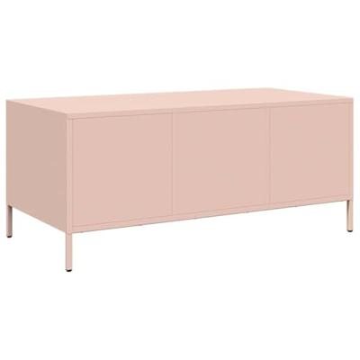 Salontafel 101,5x50x43,5 cm koudgewalst staal roze